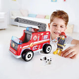 Hape Wooden Fire Truck Playset