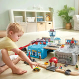 Hape Railway Super Cityscape Transport Bucket Train Set - 80Pc