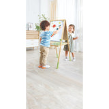 Hape Step Up Bamboo Easel, 3-In-1 Easel With Whiteboard, Blackboard And Paper Roll