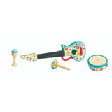 Hape 4-in-1 Ukulele Wooden Music Set Includes Ukulele Tambourine Castanets Maracas - 4pcs