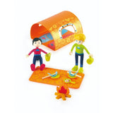 Hape Adventure Van Includes Wooden Camper Van Toy Set With Surfboards, A Hang-Glider & Camping Accessories - 23Pcs