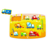 Hape Construction Wooden Peg Puzzle -  10Pcs