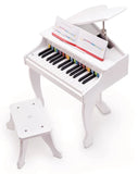 Hape Deluxe Electronic Keyboard Grand Piano With 30 Key and Stool - White