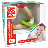 Hape Silicone Double Triangle Baby Teether With Wooden Handle