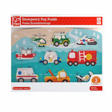 Hape Emergency Wooden Peg Puzzle -  9Pcs