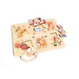 Hape 2-Layer Farm Animal Peg Puzzle - 12Pcs