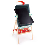 Hape Flip Flat Easel, Foldable Double-Sided Blackboard & Whiteboard With Chalks, Markers And Art Accessories
