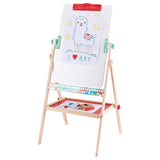 Hape Flip Flat Easel, Foldable Double-Sided Blackboard & Whiteboard With Chalks, Markers And Art Accessories