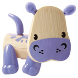 Hape Wooden Mini Mals Hippo - Blue