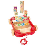 Hape Pull-Along Cart With Stacking Alphabet Blocks