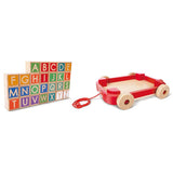 Hape Pull-Along Cart With Stacking Alphabet Blocks