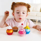 Hape Colorful Wooden Cupcakes Play Food Set