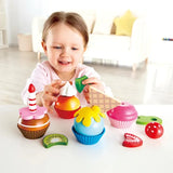 Hape Colorful Wooden Cupcakes Play Food Set