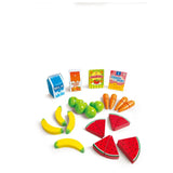 Hape Farmers Market Stall Kitchen & Food Playset With Accessories - 62 Pcs