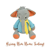 Happy Threads Handmade Crocheted Dusty the Elephant 13inch