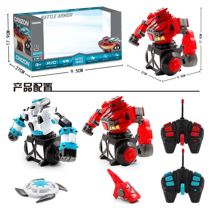 Crazon Rotate Fighting Robot (Two Pack) - Blue/ Red - Laadlee