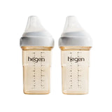 Hegen PCTO Feeding Bottle PPSU Pack of 2 with 2 x Medium Flow Teat - 240ml