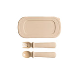 Hegen Multi-Stage PPSU Fork and Spoon with Case  - Taupe