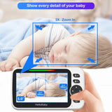 Hellobaby 5.0" LCD Digital Wireless  Baby Monitor, Remote Pan-Tilt-Zoom Camera