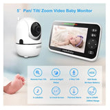Hellobaby 5.0" LCD Digital Wireless Baby Monitor With Remote Pan-Tilt-Zoom Camera