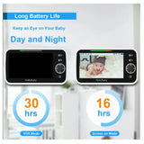 Hellobaby 5.0" LCD Digital Wireless Baby Monitor With Remote Pan-Tilt-Zoom Camera