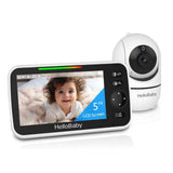 Hellobaby 5.0" LCD Digital Wireless Baby Monitor With Remote Pan-Tilt-Zoom Camera