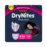 Huggies DryNites Pyjama Pants, 8-13Y, Bed Wetting Diaper, Girl, 30-48kg, Jumbo Pack - 13pcs