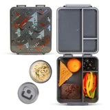 Hydrobrew Bento Lunch Box With Steel Food Jar - Dinosaurs Grey