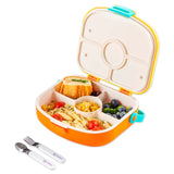 Hydrobrew 4 Compartment Bento Lunch Box With Spoon And Fork Set - Amber