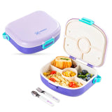Hydrobrew 4 Compartment Bento Lunch Box With Spoon And Fork Set - Lilac