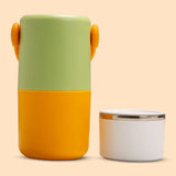 Hydrobrew Double Decker Stainless Steel Lunch Box With Folding Spork - Sage And Amber