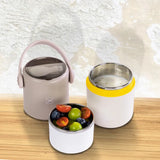 Hydrobrew Double Decker Stainless Steel Lunch Box With Folding Spork - Grey