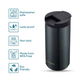 Hydrobrew Double Wall Insulated Tumbler Water Bottle 400ml - Black