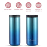 Hydrobrew Double Wall Insulated Tumbler Water Bottle 500ml - Blue