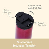 Hydrobrew Double Wall Insulated Tumbler Water Bottle 400ml - Chrome