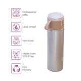 Hydrobrew Double Wall Insulated Tumbler Vacuum Flask 500ml With 2x 150ml Cup - Ivory