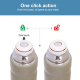 Hydrobrew Double Wall Insulated Tumbler Vacuum Flask 650ml With 2x 150ml Cup - Ivory