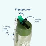 Hydrobrew Water Bottle With Grab String 800ml - Green