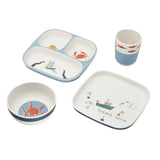 Sebra Bamboo Melamine Dinner Set 4 Pcs - Seven Seas - Laadlee