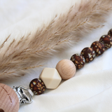 Chewies & More - Chewie Clip Silicone Beads My Flower Fall Leaves - Brown