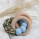 Chewies & More - Basic Chewie Rattle - Leopard/Baby Blue
