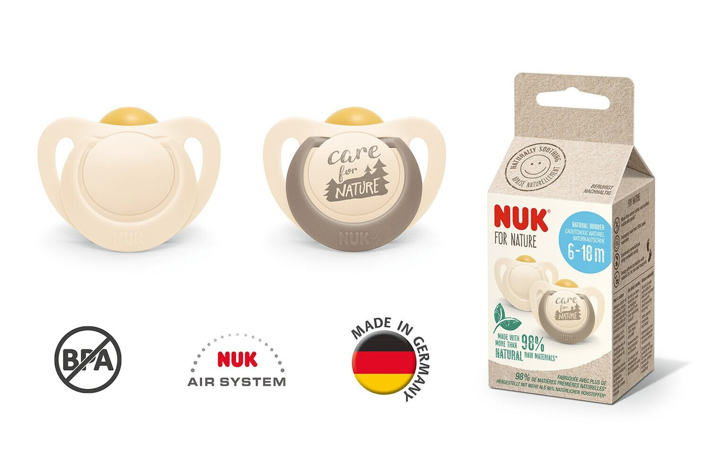 Nuk For Nature Latex Soother 6M-18M - Pack of 2