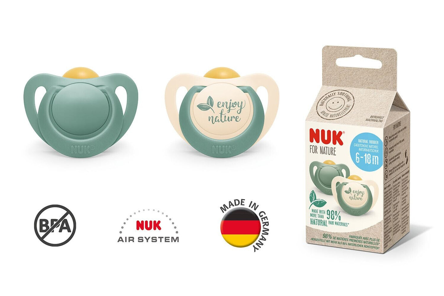 Nuk For Nature Latex Soother 6M-18M - Pack of 2