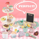 Little Angel Wooden Dessert Cake Cupcake Stand Playset