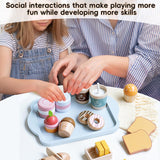 Little Angel Kids Wooden Breakfast Playset With Play Food