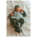 Anvi Baby Soft Knotted Gown - Sage