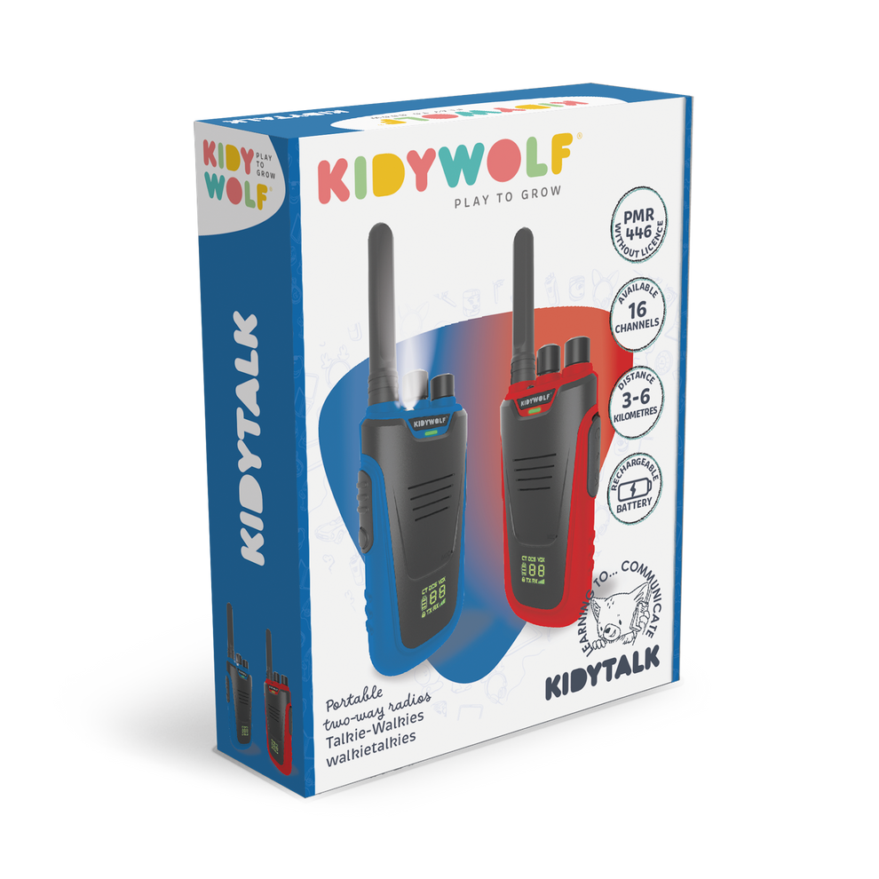 KidyWolf Kidy Talk Walkie Talkie - Blue/Red