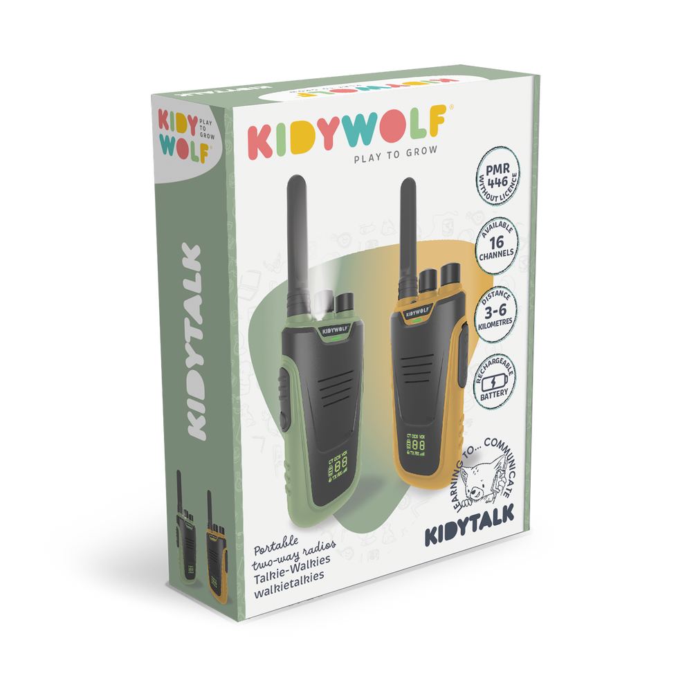 KidyWolf Kidy Talk Walkie Talkie - Green/Orange