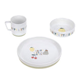 Lassig Dish Set Porcelain / Silicone - Happy Fruits Lemon Cherry