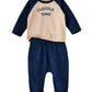 Elegant Kids Baby 2 Pcs Set - Cuddle Time Design - Beige & Navy